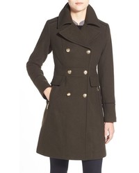 Vince Camuto Wool Blend Double Breasted Officers Coat