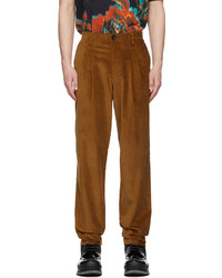 Ps By Paul Smith Tan Corduroy Double Pocket Trousers