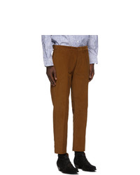 4SDESIGNS Tan Corduroy Half Sartorial Trousers