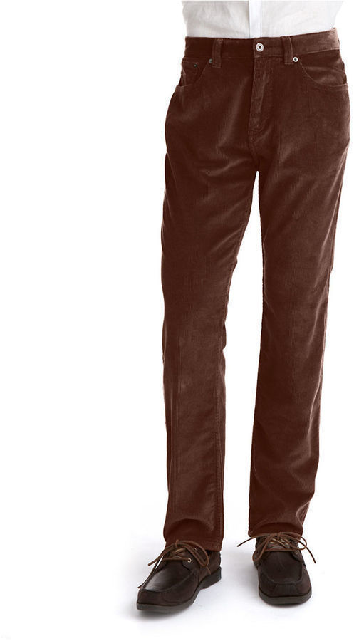 Black Brown 1826 Straight Leg Cotton Corduroy Pants, $98