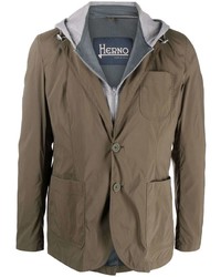 Herno Hooded Single Breasted Blazer