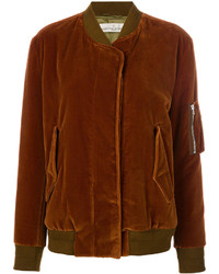 Brown Cotton Bomber Jacket