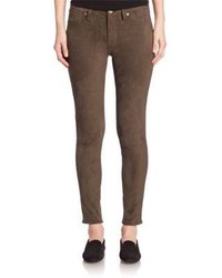 Brown Cotton Skinny Jeans