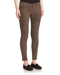 7 For All Mankind Sueded Mid Rise Skinny Jeans