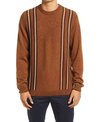 Wood Wood Becket 3d Stripe Crewneck Wool Sweater