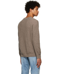 Theory Brown Cashmere Waffle Knit Sweater