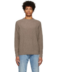 Theory Brown Cashmere Waffle Knit Sweater