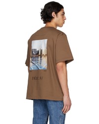 Juun.J Brown Overfit Graphic Half Sleeve T Shirt