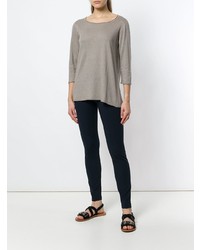 Le Tricot Perugia Scoop Neck Cropped Sleeve Sweater