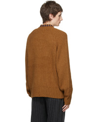 Bed J.W. Ford Tan Wool Alpaca Crewneck Sweater