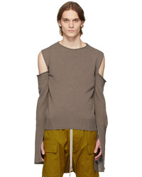 Rick Owens Taupe Cape Sleeve Sweater