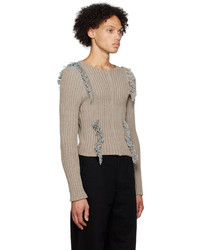 Eckhaus Latta Taupe Fringe Sweater