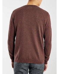 Topman Burgundy Twist Texture Sweater