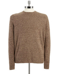Black Brown 1826 Wool Blend Solid Crewneck Sweater