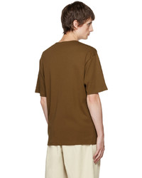 Lemaire Brown Ribbed T Shirt
