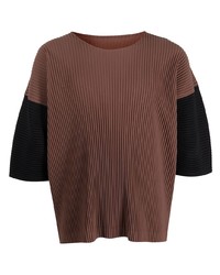 Homme Plissé Issey Miyake Colour Block Pleated T Shirt