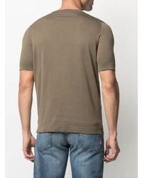 Dell'oglio Ribbed Trim Cotton Polo Shirt
