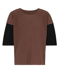 Homme Plissé Issey Miyake Two Tone Pleated T Shirt