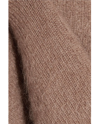 Tom Ford Cropped Silk Blend Turtleneck Sweater Brown