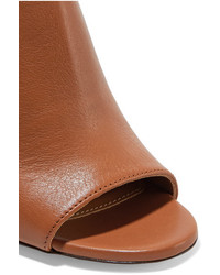 Chloé Millie Cutout Leather Ankle Boots Tan