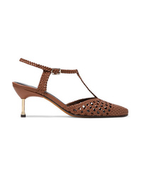 Souliers Martinez Flaco Med Woven Leather Pumps