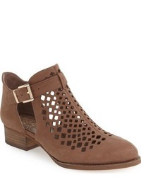Brown Cutout Nubuck Ankle Boots