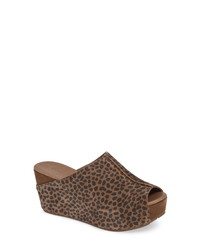 Brown Cutout Suede Mules