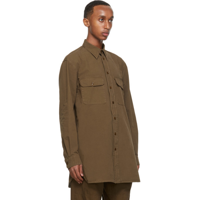 Lemaire Brown Denim Military Shirt, $277 | SSENSE | Lookastic