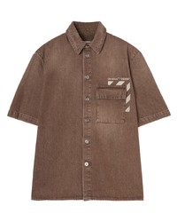 Brown Denim Short Sleeve Shirt