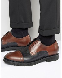 Hugo Boss Boss By Grain Contrast Toe Cap Derby Shoes