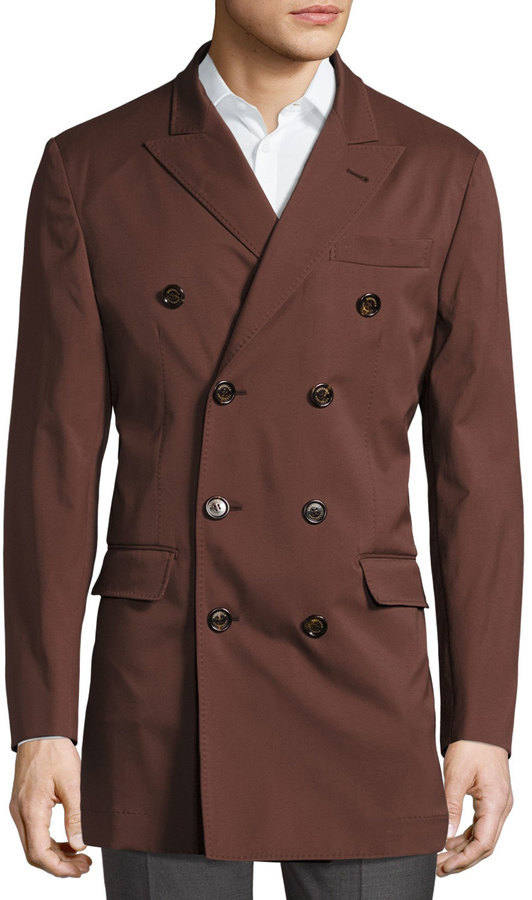 Brunello Cucinelli single-breasted suede coat - Red