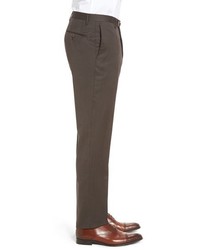 Incotex Benson Flat Front Solid Wool Trousers