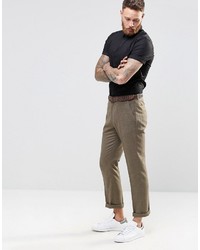 Asos Brand Slim Suit Pants In Brown Tweed