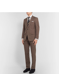 Kingsman Brown Slim Fit Cotton Twill Suit Trousers