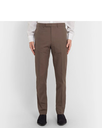 Kingsman Brown Slim Fit Cotton Twill Suit Trousers