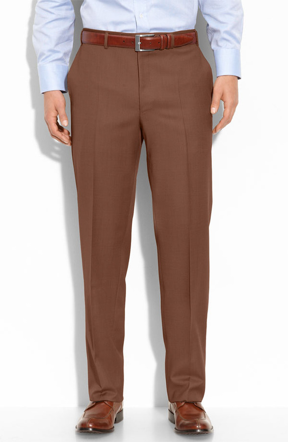 flat front trousers