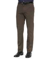Vince Classic Twill Trousers Brown