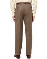 Brooks Brothers Madison Fit Pleat Front Mini Houndstooth Flannel Trousers