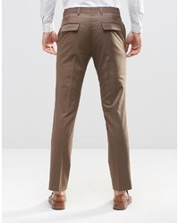Asos Slim Suit Pants In Brown