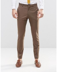 Asos Slim Suit Pants In Brown