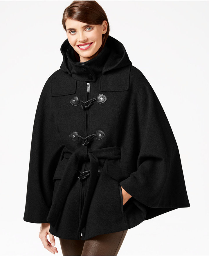 Calvin Klein Toggle Front Cape Coat, $400 | Macy's | Lookastic