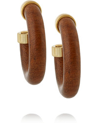 Kenneth Jay Lane Gold Plated Wood Effect Earrings
