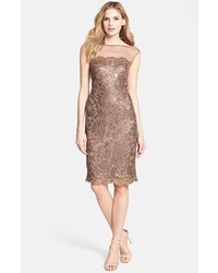Brown Embellished Bodycon Dress