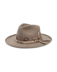 Brown Embellished Hat