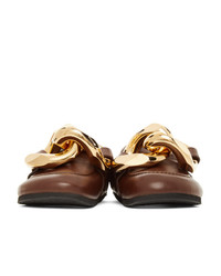 JW Anderson Brown Nappa Curb Chain Loafers