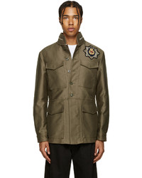 Brown Embellished Military Jacket