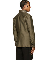 Alexander McQueen Taupe Embellished Military Jacket