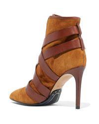 Balmain Jakie Suede And Leather Ankle Boots