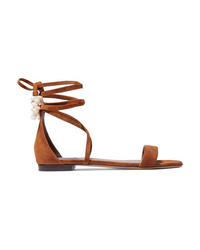 Tabitha Simmons Nellie Embellished Suede Sandals
