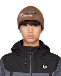 AAPE BY A BATHING APE Brown Embroidered Beanie